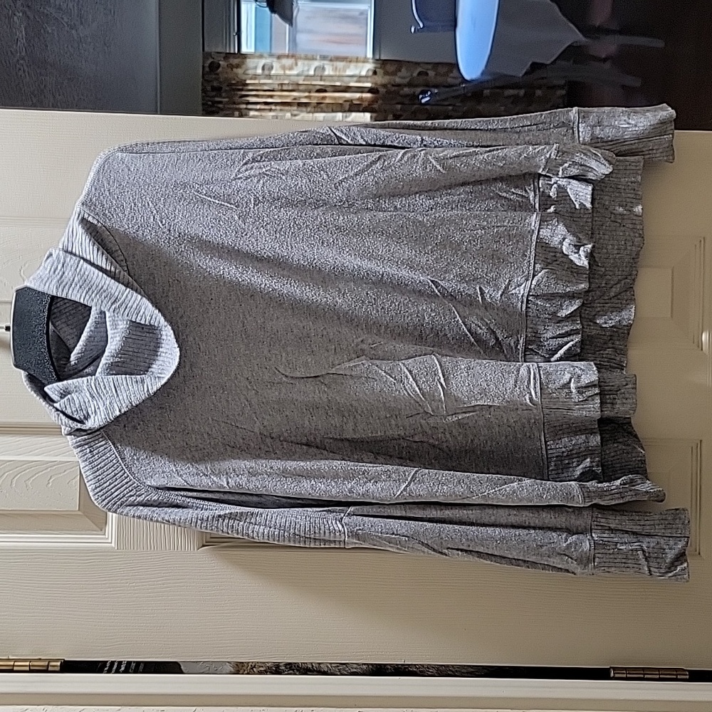 Gray oversized turtleneck sweater